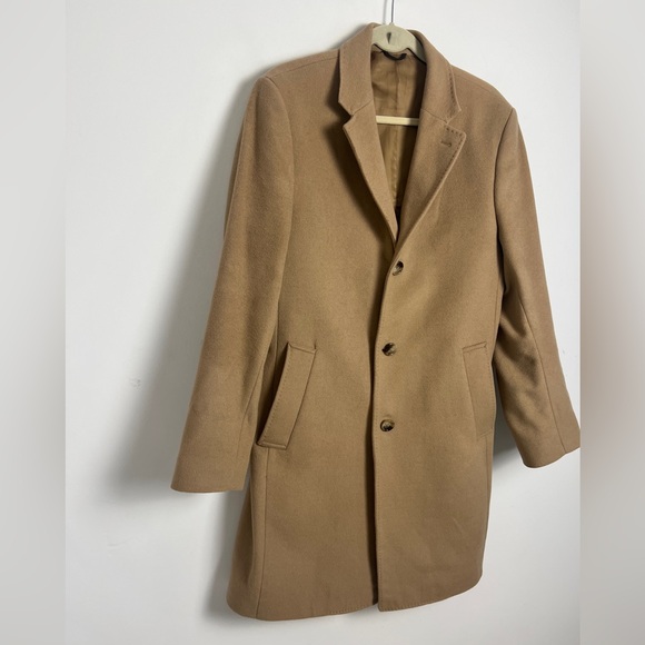 Lauren Ralph Lauren Men's 37/S Camel Italian Fabric Wool Cashmere Blend Overcoat - Picture 6 of 11